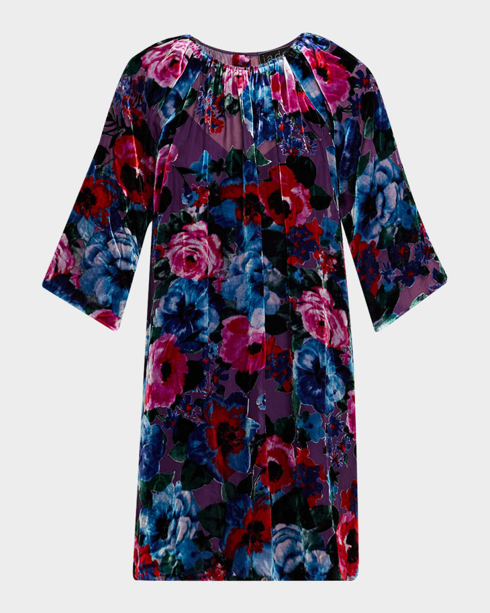 Hollis Flocked Mini Shift Dress